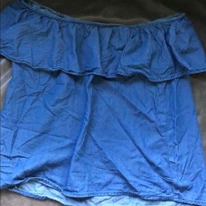 Off the shoulder jean top